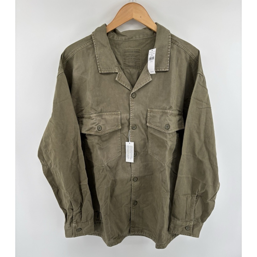 NWT American Eagle AE-77 Military Shirt Jacket XXL Utility Hipster Dadcore $60